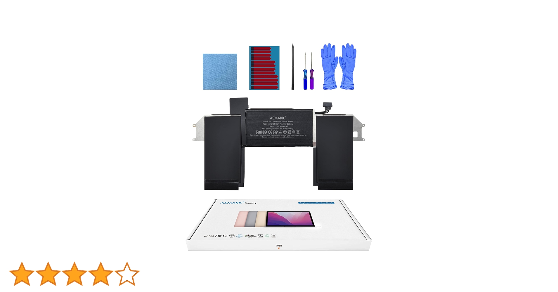 MacBook Air 13inch M1 A2337 バッテリー容量100% MacBook Air A2337 Battery Replacement for 13-inch 2020 M1